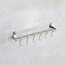 Stainless Steel Pipe Wall Mount Kitchen Storage Rack Pot Lid Holder Spoon Hook