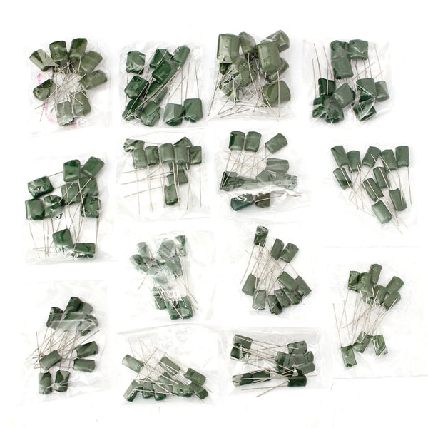 140pcs 14 Value 10% 630V Polyester Fixed Capacitor Assorted Kit 2J102J-2J683J 10pcs Each Value