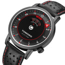 TOMORO TMR1018 Creative Dial Fashion Leather Strap Men Quartz Watch