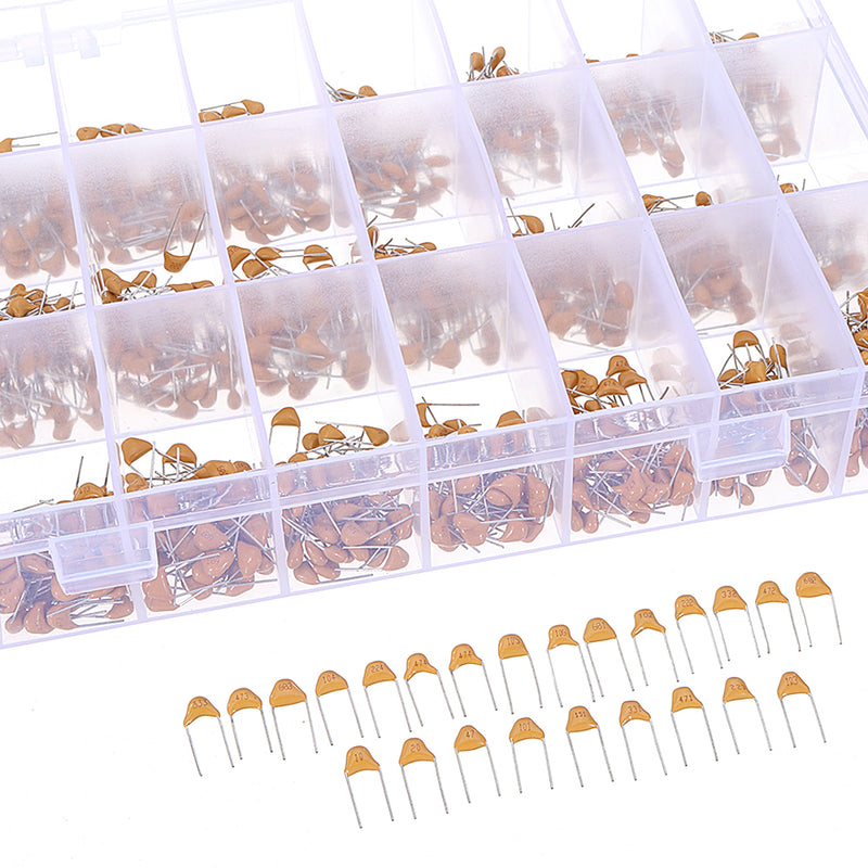 1200pcs 24 Values 50V 10pF-10uF Monolithic Ceramic Capacitor Assorted Kit
