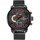 NAVIFORCE 9068 Stainless Steel Strap Quartz Watches Waterproof Week Display Men Watch