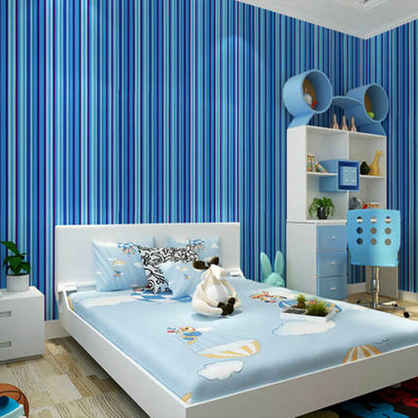 Waterproof Stripe Wallpaper Self Adhesive Wardrobe Door Kitchen Wall Stickers
