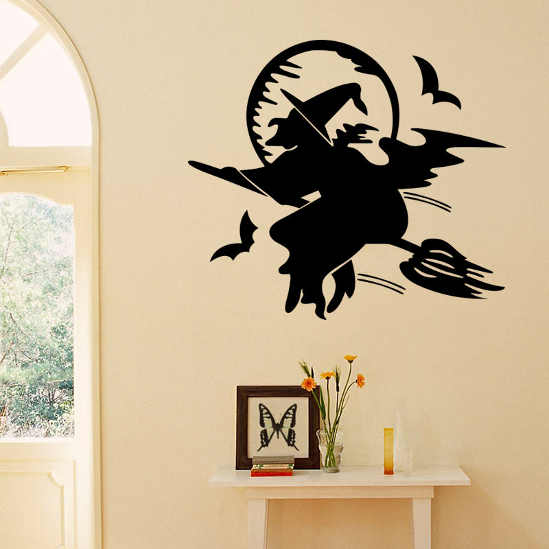 Miico FX3017 Halloween Sticker Cartoon Sticker Witch Pattern Removable Wall Stickers