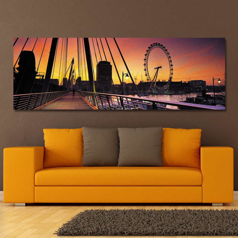 DYC 10504 Single Spray Oil Paintings Photography Urban Architecture And Ferris Wheel For Home Decoration Paintings Wall Art