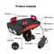 4-6.3inch Phone Holder 130db Rack Horn Waterproof USB Rechargeable Quakeproof Headlight 4000mah