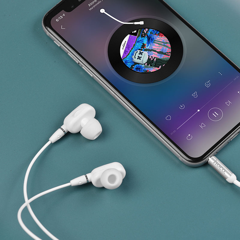HOCO M62 3.5mm In-ear Stereo Earphone Dual Drive Headphones with Mic for iPhone Samsung