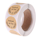 500PCS Kraft Paper Handmade With Love Sticker DIY Gifts Wrap Cookies Packaging Stickers