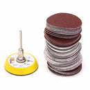Effetool BG0300 2 Inch 50mm Hook and Loop Sanding Pad 3mm Shank with 60pcs Sandpaper