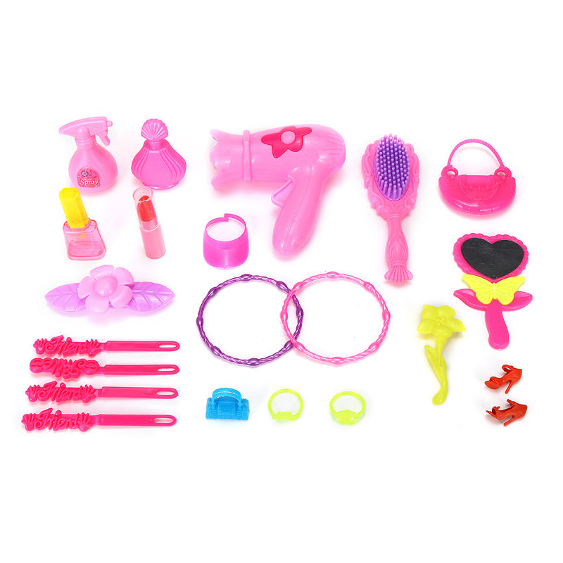 24Pcs/Set Pretend Makeup Play Set Kids Toys For Girls Hair Dryer Beauty Fashion