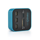 DM-HC01 All-in-one 3 Ports USB 2.0 HUB SD TF MS M2 MMC Card Reader Cable Splitter Adapter