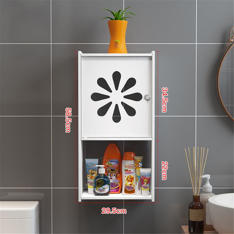 Bathroom Kitchen Storage Container Rack Wall Punch-free Toilet Washbasin Storage Cabinet