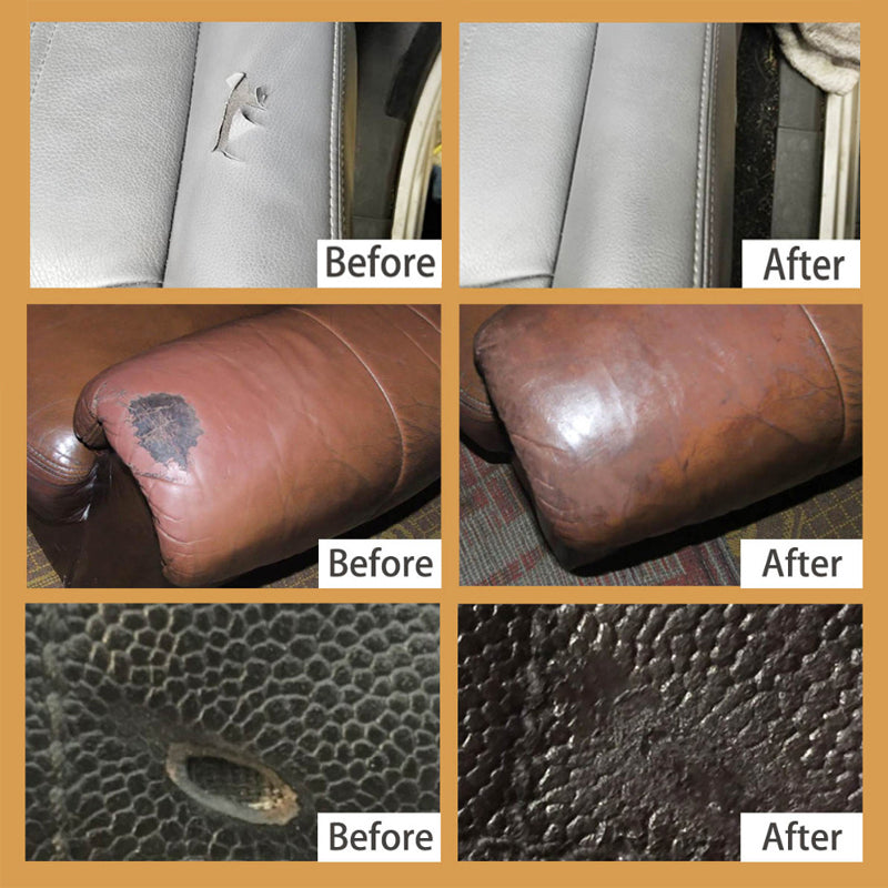 VISBELLA Leather Vinyl Repair Kit Glue Color Paste Car Repair Seat Clothing Boot Rrip fix Crack Cuts with 10Pcs Patch Sealers