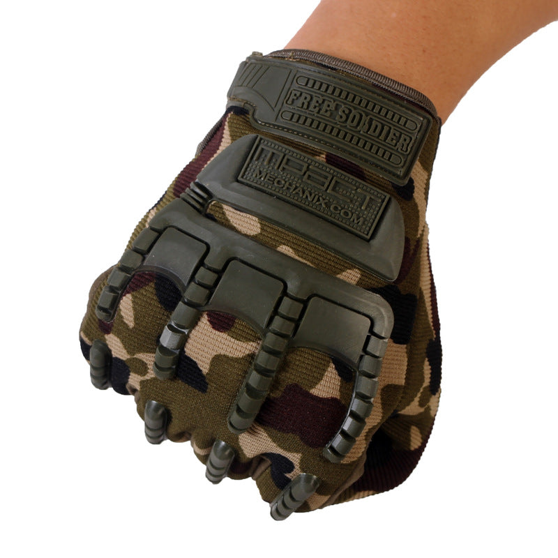 1Pair FREE SOLIDER Tactical Glove Riding Gloves Full Finger Slip Resistant Gloves For Cycling Camping Hunting