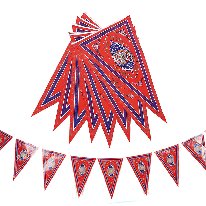 8Pcs/Set Ramadan Flag Islamic Bunting Flags Eid Mubarak Party Decorations Banner