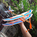 DIY Hand Throw Flying Glider Plane Toy Elastic Rubber Band Powered Airplane Assembly Model Toys