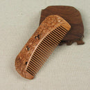 Natural Peach Carvings Hollow Comb Hairdressing