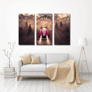 Miico Hand Painted Three Combination Decorative Paintings Jungle Adventure Wall Art For Home Decoration