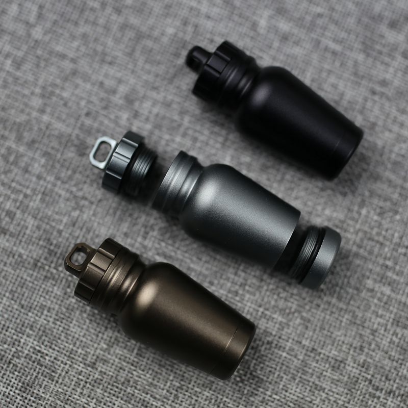 ACHIOOWA Aluminum Alloy EDC Survival Pill Capsule Sealing Storage Tank Outdoor Waterproof Box