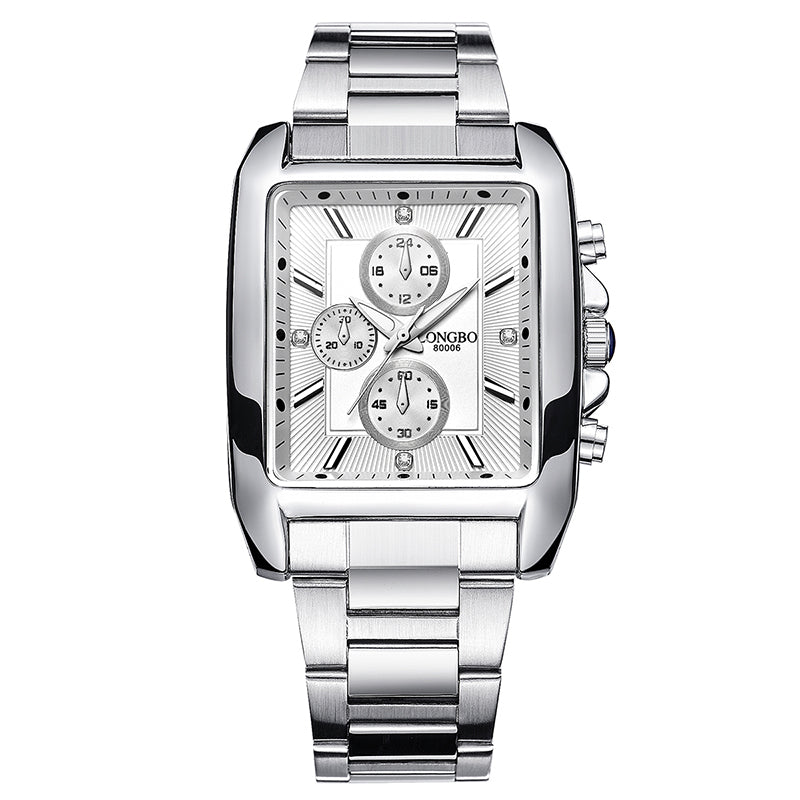 LONGBO 80006 Men Watch Steel Strap Alloy Case Luminous Fashion Casual Quartz Wrist Watch