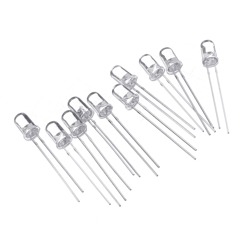 300pcs 5mm LED Diode 5 mm Assorted Kit Clear Warm White Green Red Blue UV Yellow Orange Pink F5 DIP DIY Light Emitting Diode Set