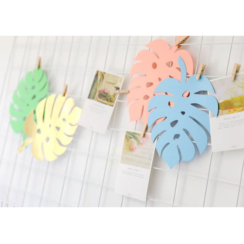 6Pcs Handmade Paper Monstera Leaves DIY Wall Sticker Backdrop Wedding Party Decor Craft