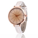 Fashion Cross Line Leather Band Ladies Dress Women Quartz Watch