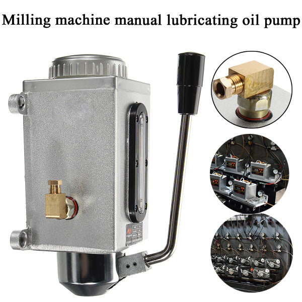 Y-8 Lubricating Manual Oil Pump Hand Lubrication 0.5L CNC 6mm Double Outlet Port