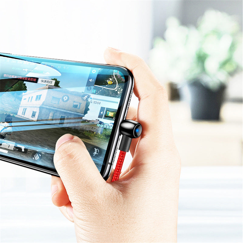 TOTU 2.4A Lightning LED Indicator Fast Charging Data Cable For iPhone XS XR 8 Plus 11Pro iPadPro iPadAir