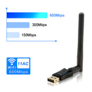 ROCKETEK 600Mbps Dual Band 2.4G 5G Wireless USB Wifi Adapter Antenna Networking Adapter LAN Card