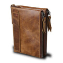 IPRee Men's Vintage RFID Blocking Wallet Genuine Leather ID Card Holder Coin Pocket Purse