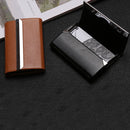 IPRee PU Stainless Steel Card Holder Portable Credit Card Case ID Card Storage Box