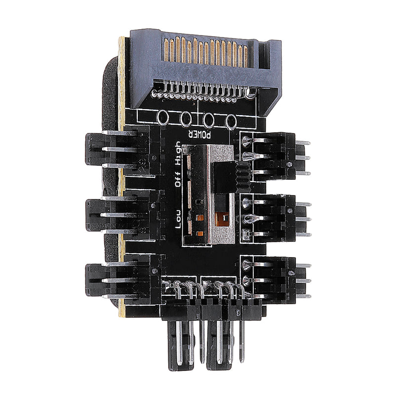 Computer Chassis Fan Hub Board FAN HUB Supports 8-way Fan 4P Power Supply 3-speed Governor