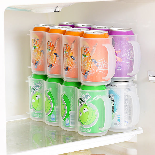 Honana CF-KT04 Cans Storage Box Refrigerator Fridge Organizer Four Case Sauce Bottle Container