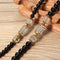 Unisex Artificial Crystal Obsidian Bracelet 108 Buddha Beads Zodiac Lucky Necklace