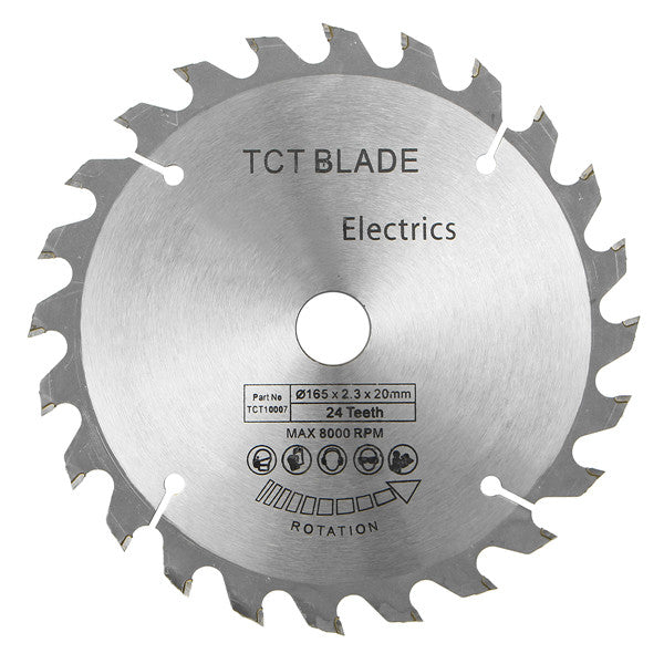 165mm 24 Teeth Saw Blade HSS 20mm Bore Cutting Disc