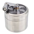 MOHOO Grinder Crusher 4-piece Pollen Scrapers Grinder with Hand Muller Shredder for Dried Spices, Herbs, Spices, 55mm Scraper Silver