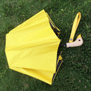 Automatic Folding Umbrella 1-2 People Lovely Duck Wooden Handle Umbrella Windproof Camping Sunshade