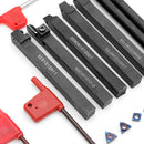 Drillpro 7pcs 12mm Shank Lathe Boring Bar Turning Tool Holder Set With Blue Nano Carbide Inserts