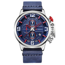 CURREN 8278 Business Style Men Watch Chronograph Genuine Leather Band Quartz Watch