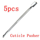 5pcs Cuticle Nail Pusher Spoon Remover Manicure Pedicure Cleaning Tools