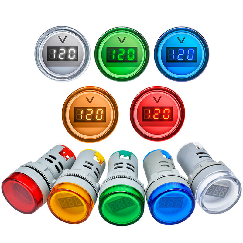 10pcs Green 22MM AD16 AD16-22DSV Type AC 60-500V Mini Voltage Meter LED Digital Display AC Voltmeter Indicator Light/Pilot Lamp 110V 220V