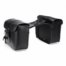 Pair Motorcycle PU Leather Box Hanging Side Saddlebags Black With Water Bottle Kettle Bag Universal
