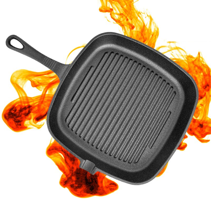 Non-Stick Cast Iron Grill Frying Pan Griddle BBQ Kitchen Cooking Baking Tool Non-Stick Pan