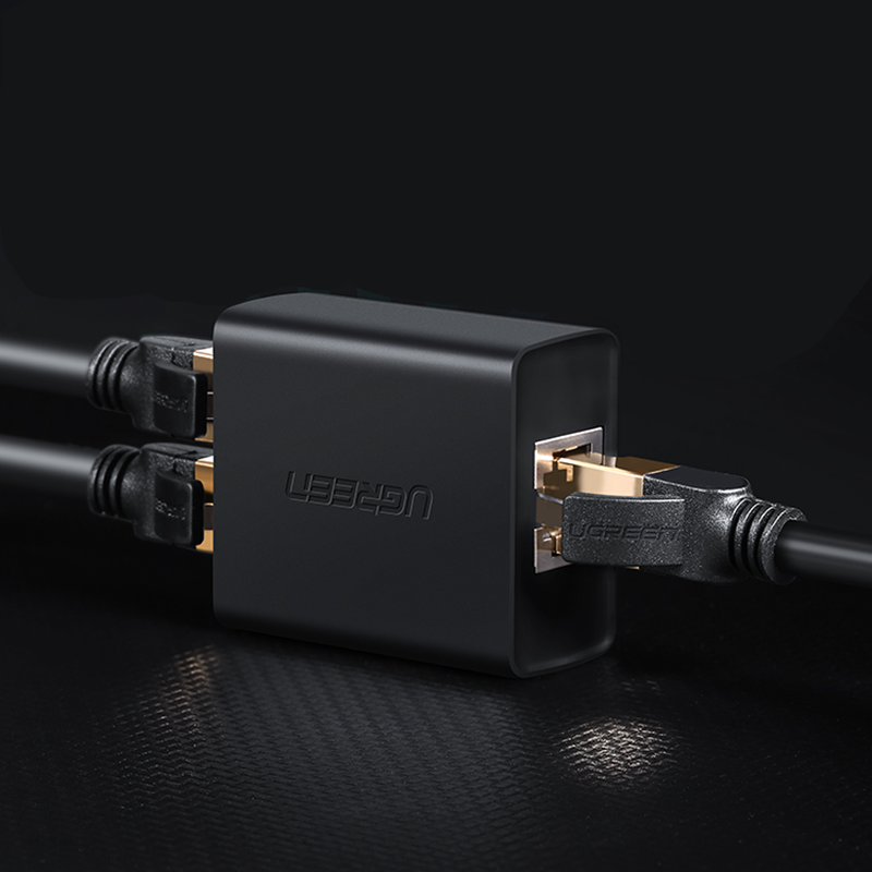 Ugreen CM210 2PCS 1 to 2 Ethernet Splitter RJ45 Interface 100M Network Connector Extension Adapter for PC Router