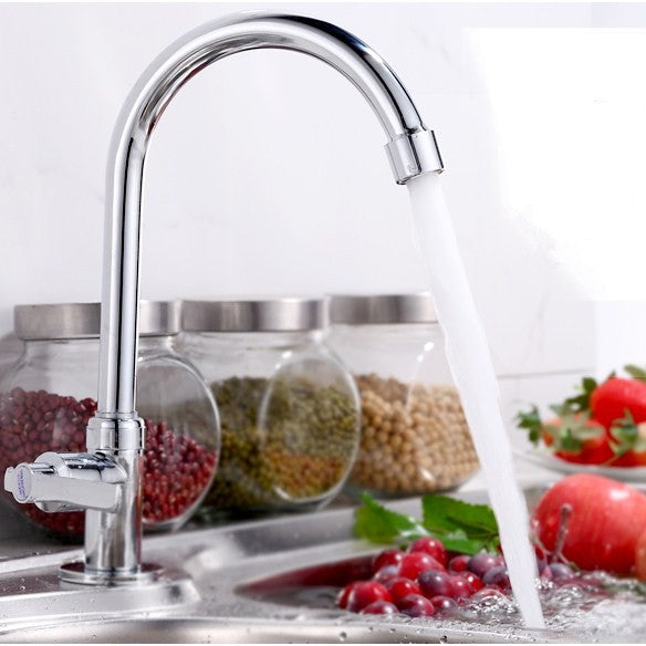 Simple Chrome Kitchen Faucet Basin Sink Tap Single Lever Only For Cold Water