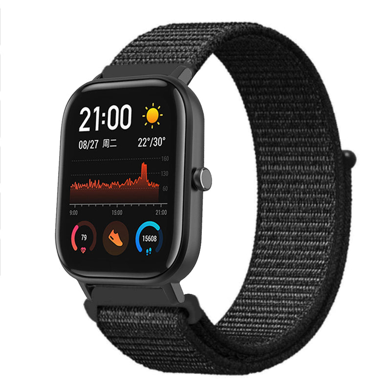 20mm Nylon Canvas Watch Band Watch Strap Replacement for Amazfit GTS Smart Watch