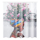 3 PCS Bathroom Mats Shower Curtain Set Prints Polyester Bathroom Curtains With12 Hooks