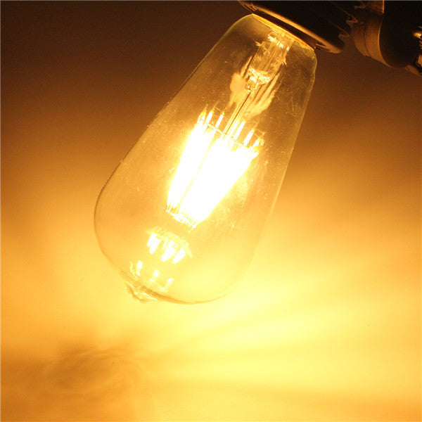 E27 ST64 8W Warm White Non-Dimmable COB LED Filament Retro Edison Bulbs 220V