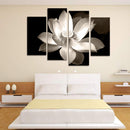 Miico Hand Painted Four Combination Decorative Paintings Botanic Lotus Wall Art For Home Decoration