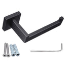 Bathroom Washroom Black Stainless Square Toilet Paper Shelf Roll Holder Rack Hook